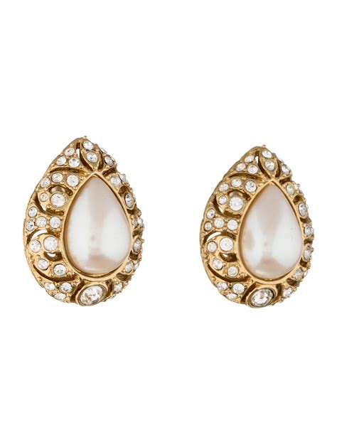 givenchy crystal clip on earrings